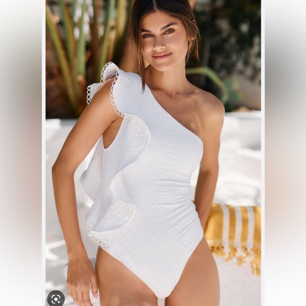 NWOT Anthropologie X Farm Rio Ruffled One-Piece Swimsuit